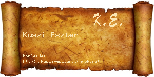 Kuszi Eszter névjegykártya